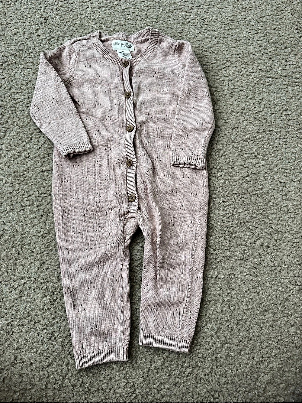 Carter's Little Planet Baby Pink Knit romper 9m